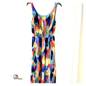 Sleeveless, abstract print Maeve maxi dress
